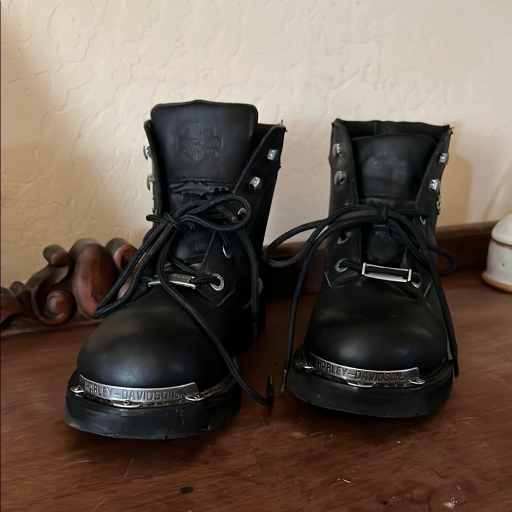 Harley-Davidson Black Leather Ankle Boots